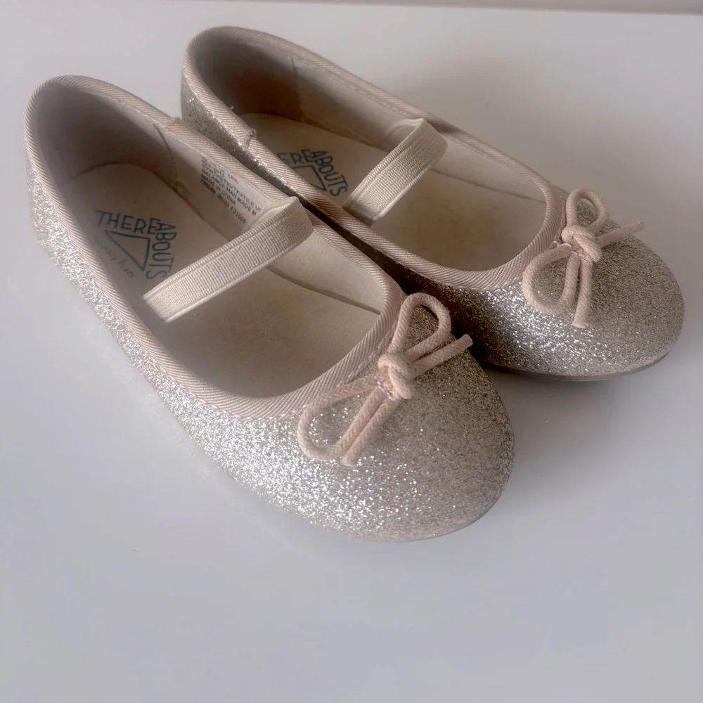 There Abouts Lil Lexi Gold Glitter Girls Easter Holiday Shoes Toddler Size 9